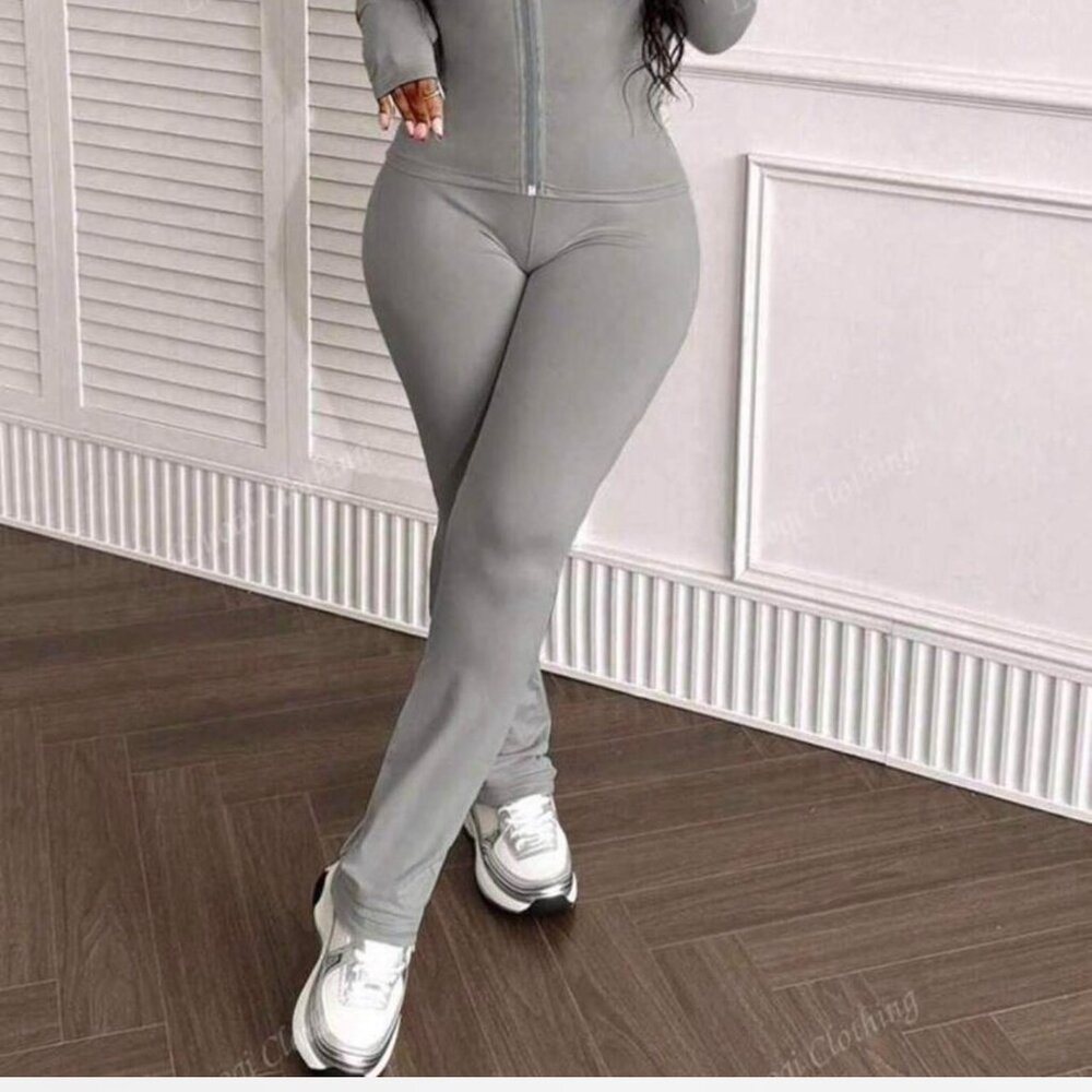 WOMENS GRAY LEGGING SET SIZE 1X